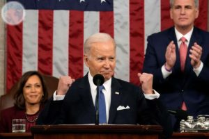 During the State of the Union address, Slogans against Joe Biden were Raised