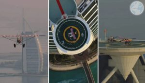 A Video has gone Viral of the amazing Landing of a Plane on the Helipad at the Burj Al Arab building in Dubai